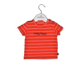 Nautica Des.16 T-Shirt  Jersey Organic Κόκκινο Ριγέ 98cm 3 ετών